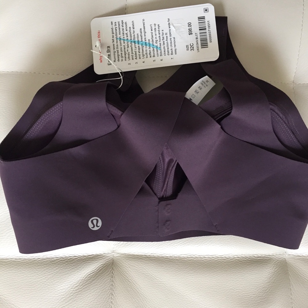 NWT BLCT LULULEMON ENLITE BRA BLACK CURRANT - 32 C - Picture 2 of 6